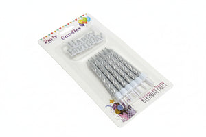 Twisted  Birthday Candles Silver