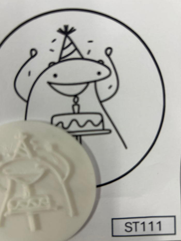 ST111 Cupcake Stamp Flork Birthday