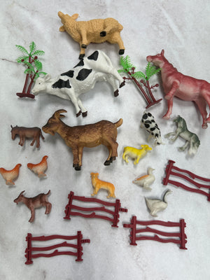 Cake Topper Plastic Farm Animal