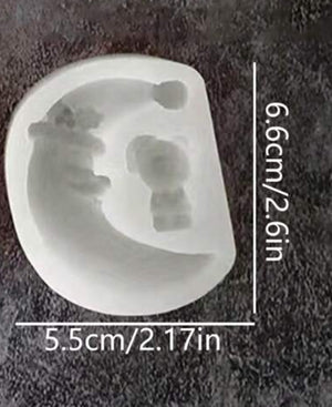 Silicone Mould Santa Christmas Moon Face