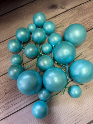 Blue Faux Balls Pearl 20pc