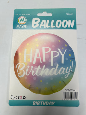 Happy Birthday Dots Foil Balloon 18"