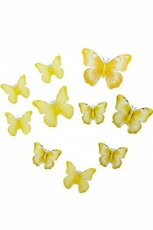 Yellow Cardboard Butterflies Cake Topper