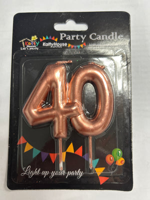 Number 40 Cake Candle