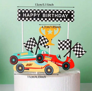 Cardboard Cake Topper Racing Cars