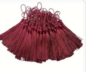 Bookmark Tassel 10pc Maroon 12cm