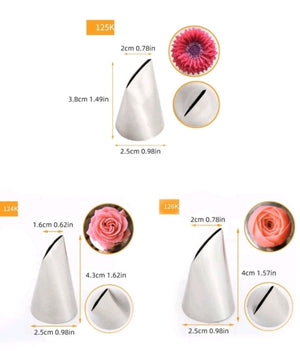 3pc Decorating Nozzle 124K 125K 126K