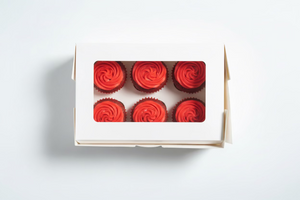 3pc Cupcake Box 6 Cavity