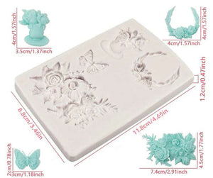 Silicone Mould Flower Arrangement Pot Butterfly