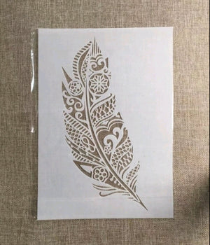 Cake Decorating Stencil Feather