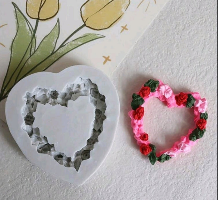 Silicone Mould Border Flower Heart