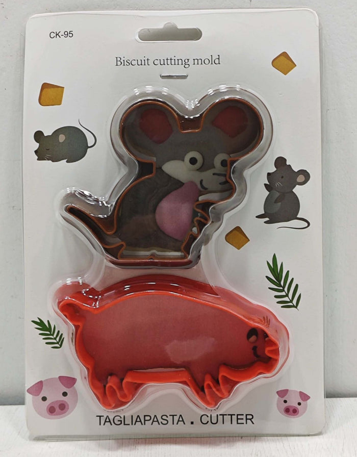 CK-95 Plastic Cookie Cutter Mouse and Pig