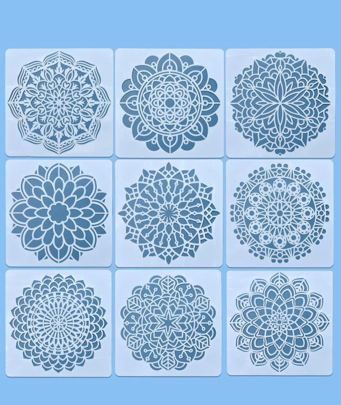 Cake Decorating Stencil Mandala 9pc