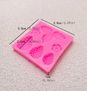 Silicone Mould  Strawberry Flower and Leaves