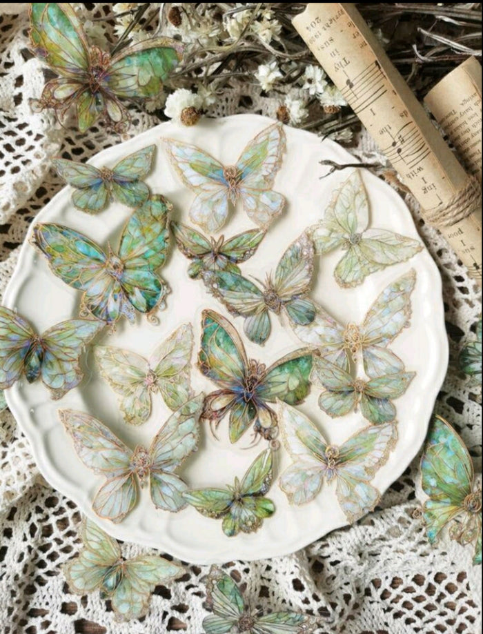 Resin Butterfly Pattern Stickers 20pcs