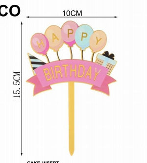 Nr457 Balloon Birthday Acrylic Cake Topper