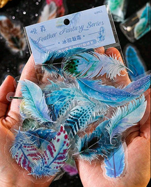 Assorted Feather Resin Stickers