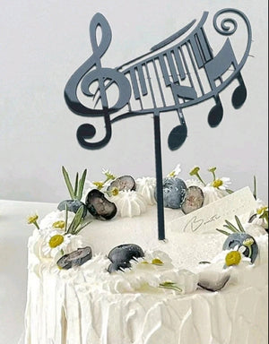 T Line Art Abstract Acrylic Cake Topper