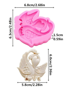 Silicone Mould Love Swan Couple