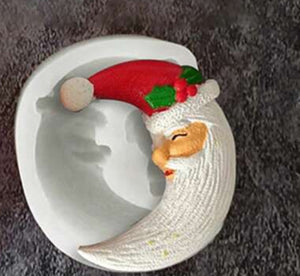 Silicone Mould Santa Christmas Moon Face