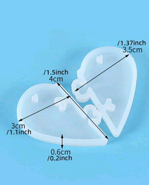 Resin Double Heart soft silicone mould