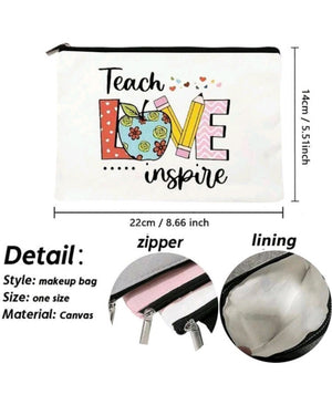 Make up Bag Pouch Teacher Love Inspire