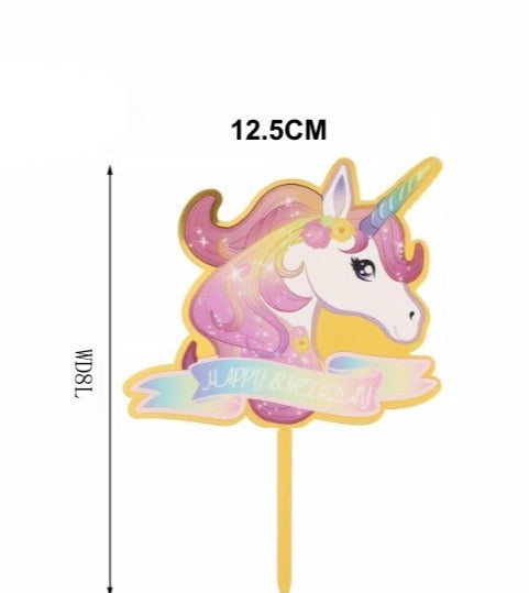 Nr458 Unicorn Birthday Acrylic Cake Topper