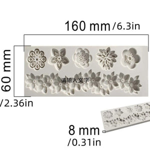 Daisy flower border silicone mould