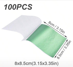 10 Sheets Non-toxic Turqoise Leaf 8x8.5cm