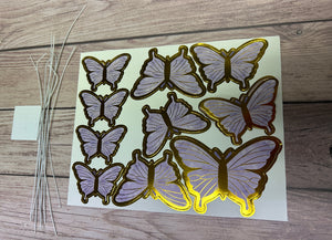 Cardboard Butterflies Cake Topper Purple