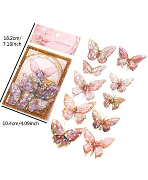 Resin Butterfly Pattern Stickers 20pcs