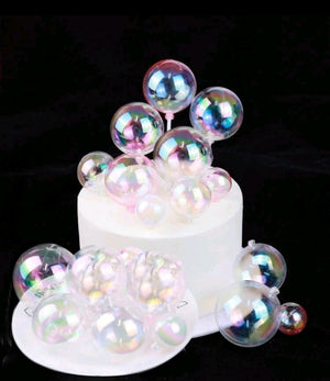 Cake Topper Balls Transparent 12pc