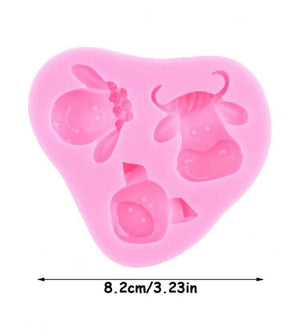 Silicone Mould Farm Animals Sheep Cow Pig