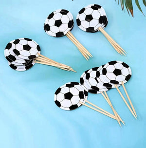 Cake Topper Toothpick Soccer Ball 24pcs
