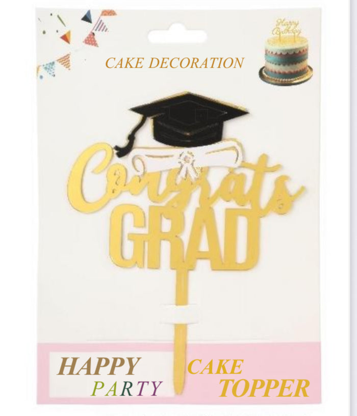 Nr463 Congrats Grad Acrylic Cake Topper
