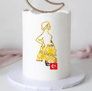 SS Line Art Abstract Acrylic Cake Topper