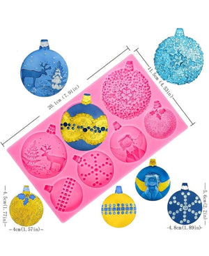 Silione Mould Christmas Baubles Globe Theme