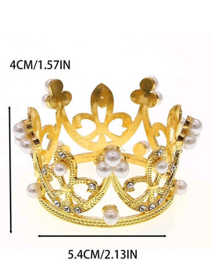 Tiara Perfect For Cake Topper Gold Pearl