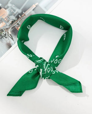 Green headband /  party bandana 54x54cm