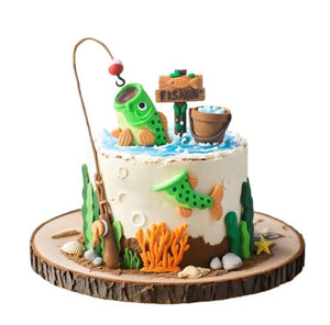 Fishing Plastic Cake Topper Set