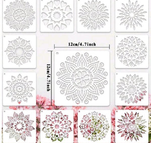 Cake Decorating Stencil Mandala 12pc