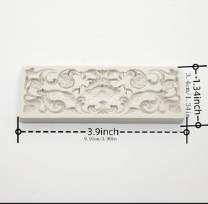 Silicone Mould  Large Embellishment European Border