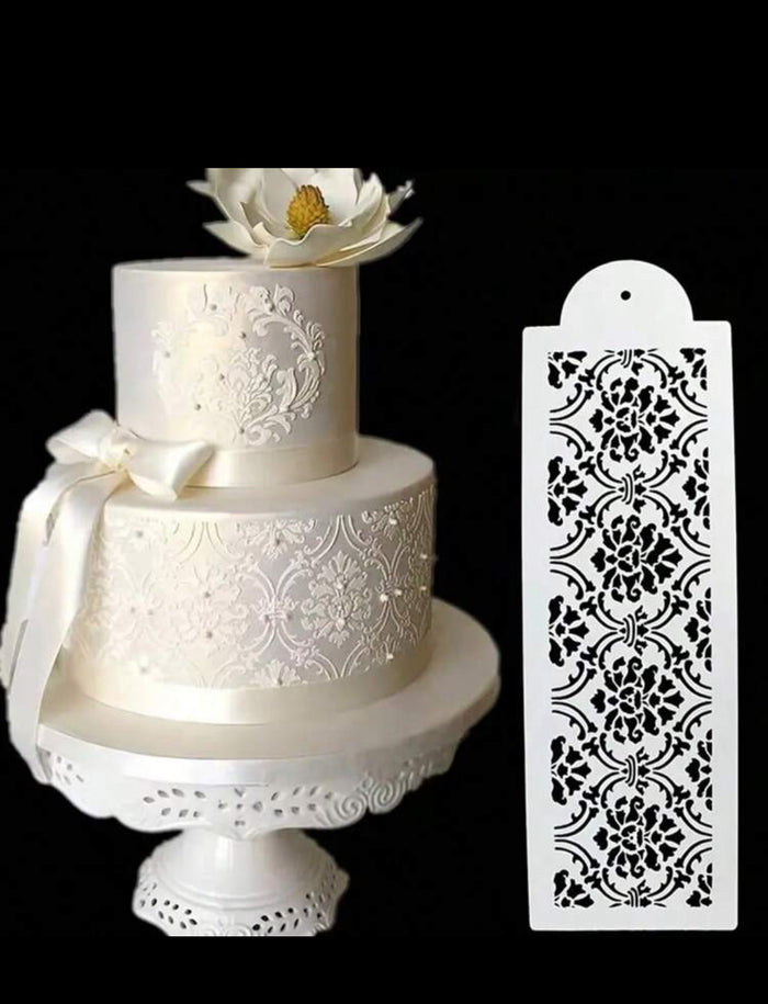 Cake Decorating Stencil Damask