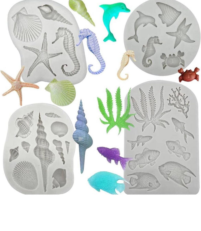 Silicone Mould Under the Sea 4pc