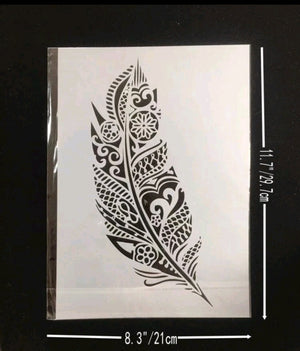 Cake Decorating Stencil Feather