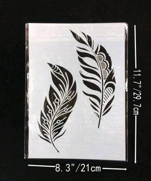 Cake Decorating Stencil Feather