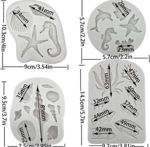 Silicone Mould Under the Sea 4pc