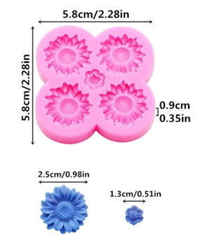 Silicone Mould Flower Diasy Sunflower
