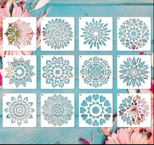 Cake Decorating Stencil Mandala 12pc