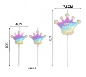 3pc Birthday Candle Crown
